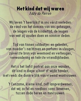 Sonnet 'Het kind dat wij waren' | Tekst: Eddy du Perron